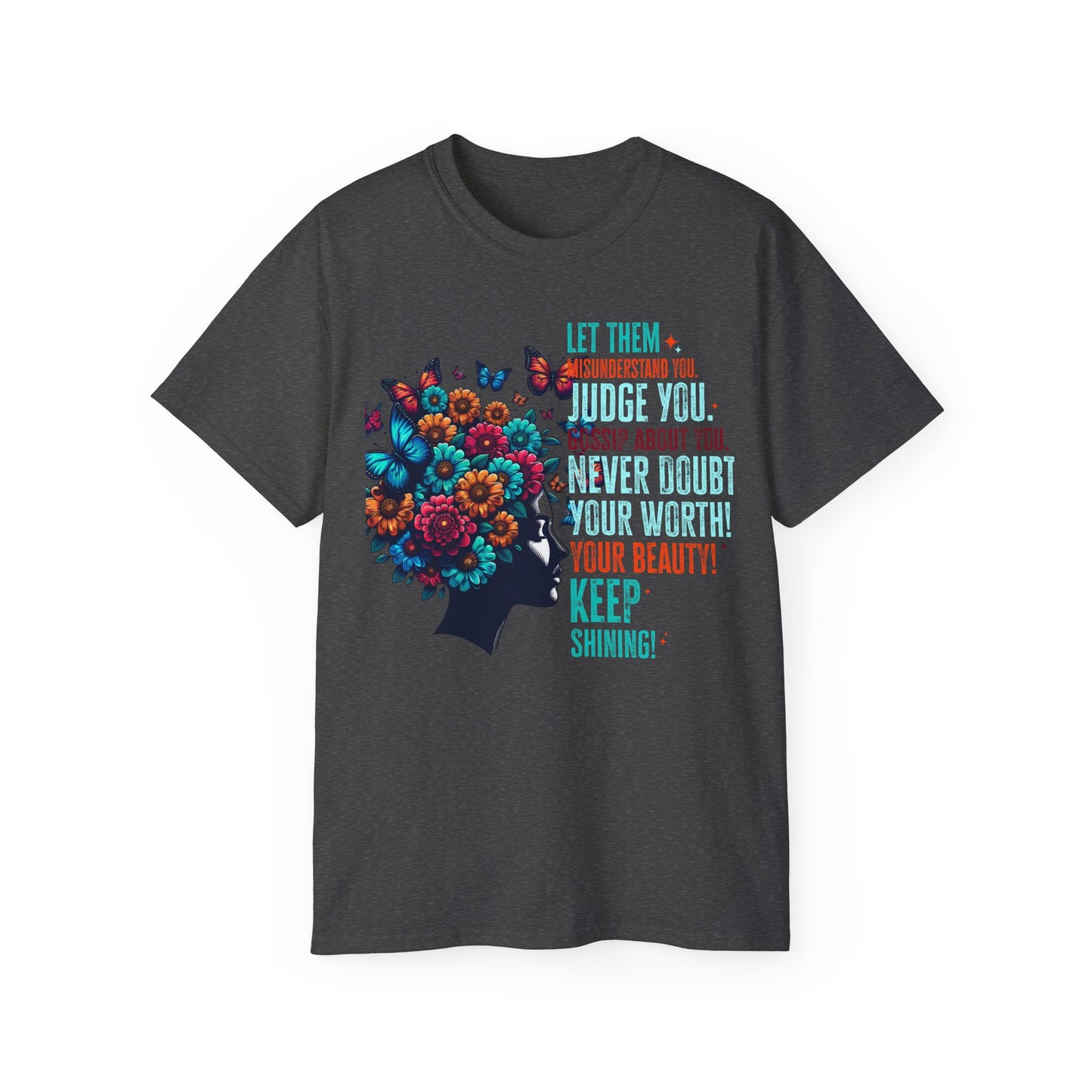 Inspirational Floral Graphic Tee - "Let Your Beauty Shine!"