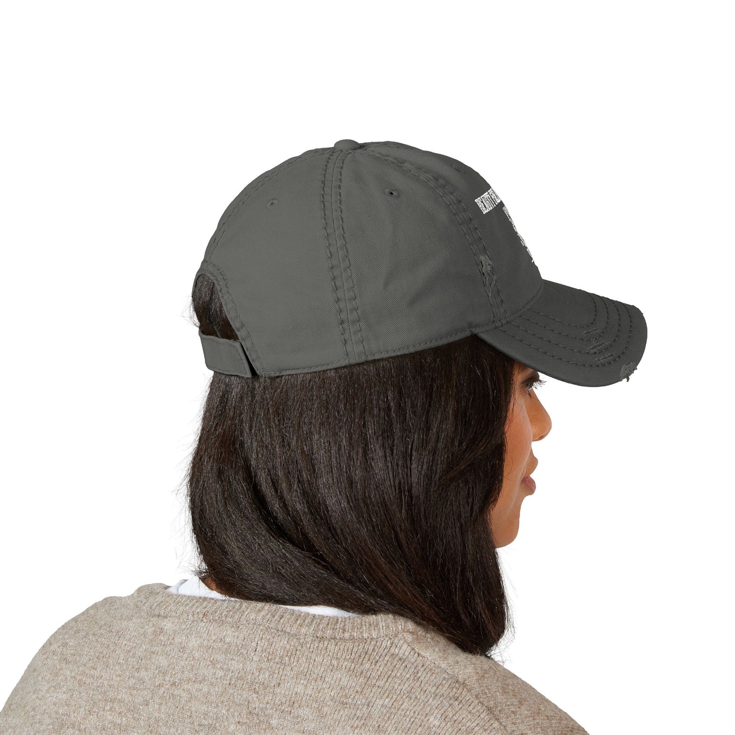 Distressed Dad Hat - "Beauty Follows The Rain" Embroidered Cap