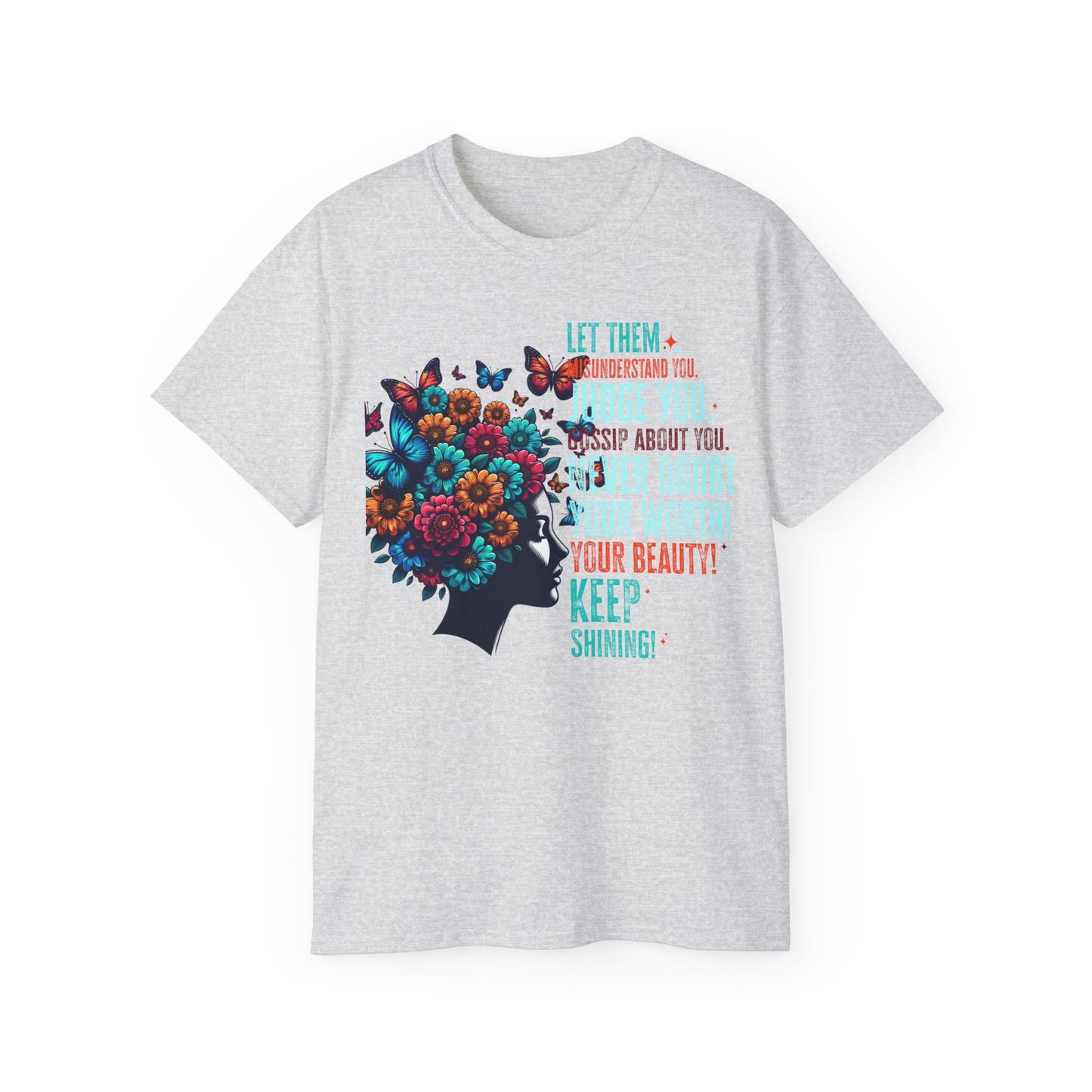Inspirational Floral Graphic Tee - "Let Your Beauty Shine!"
