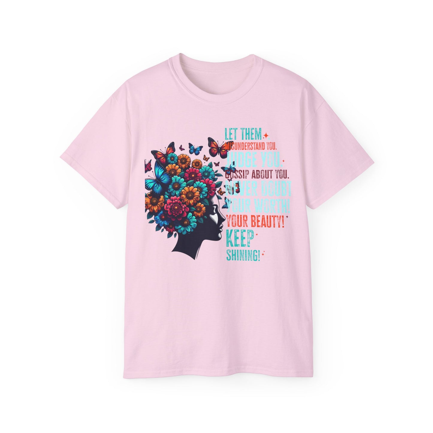 Inspirational Floral Graphic Tee - "Let Your Beauty Shine!"