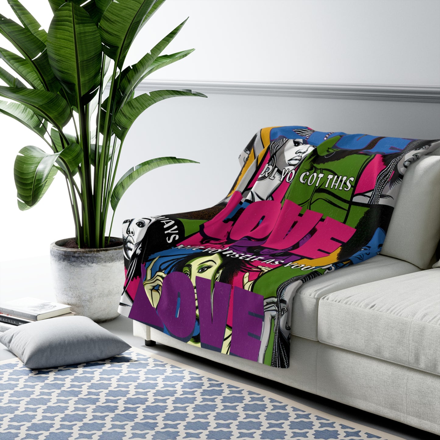 Empowering Love Sherpa Fleece Blanket 50" X 60"