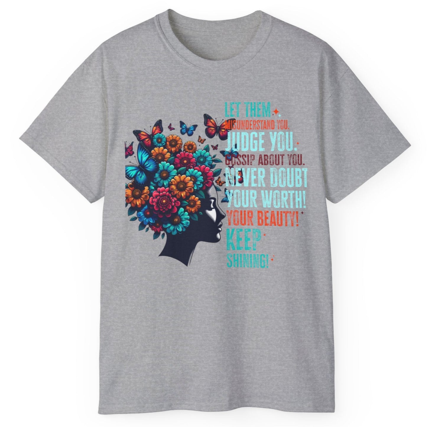 Inspirational Floral Graphic Tee - "Let Your Beauty Shine!"