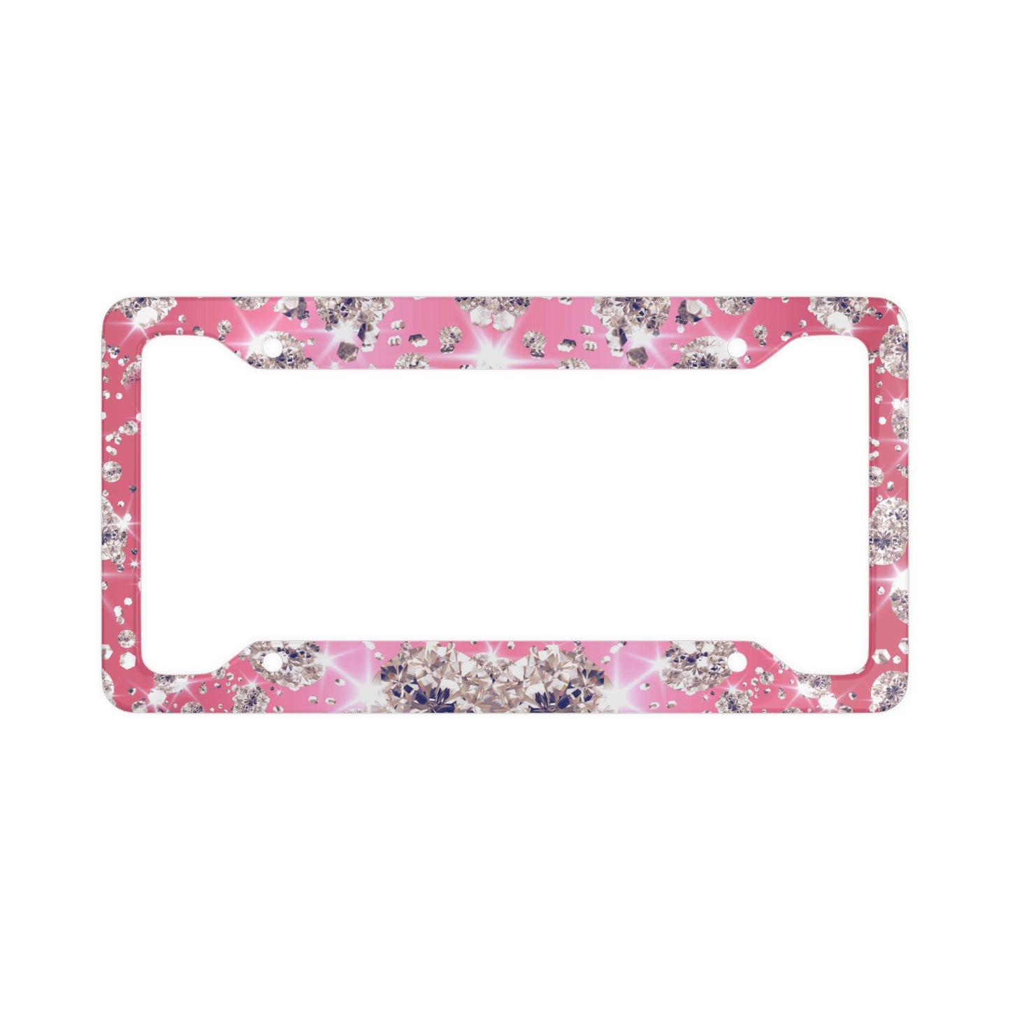 Sparkling Pink License Plate Frame for Glamorous Style