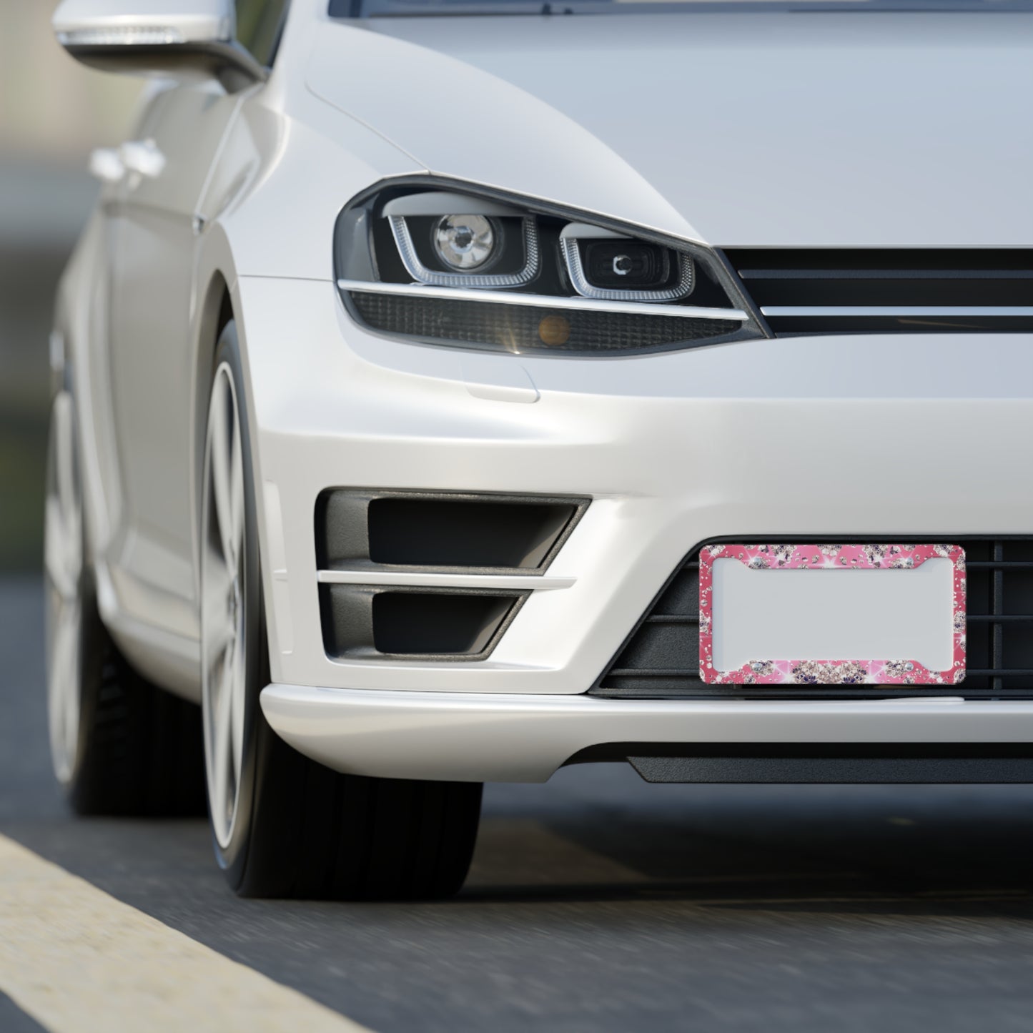 Sparkling Pink License Plate Frame for Glamorous Style