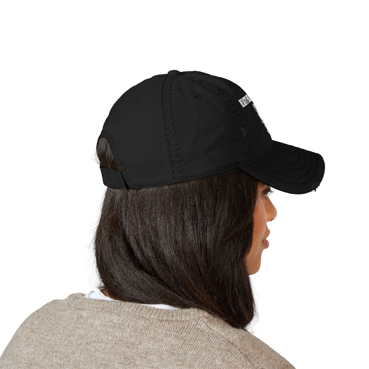 Distressed Dad Hat - "Beauty Follows The Rain" Embroidered Cap