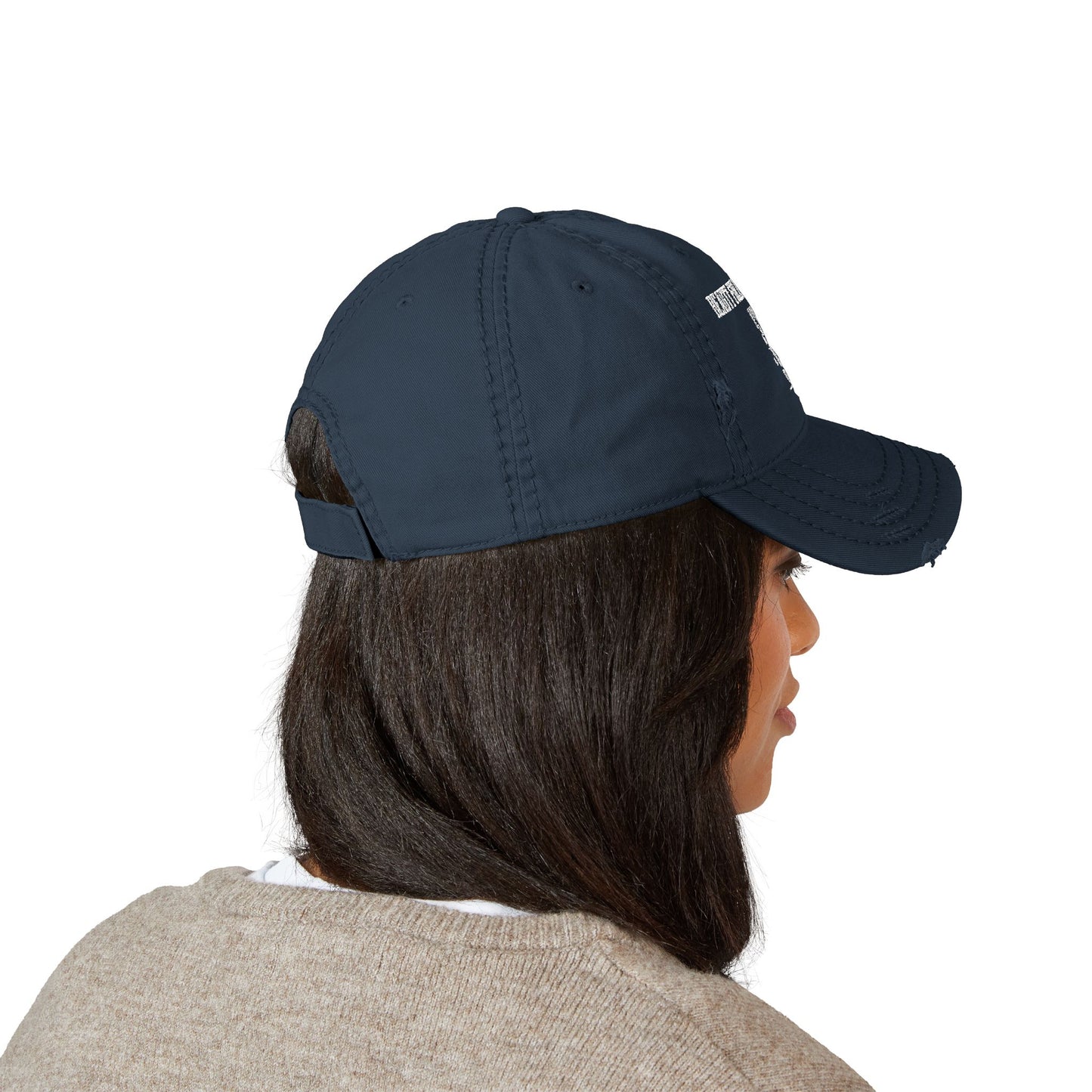 Distressed Dad Hat - "Beauty Follows The Rain" Embroidered Cap