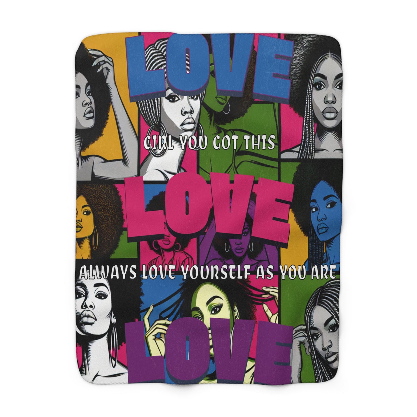 Empowering Love Sherpa Fleece Blanket 50" X 60"