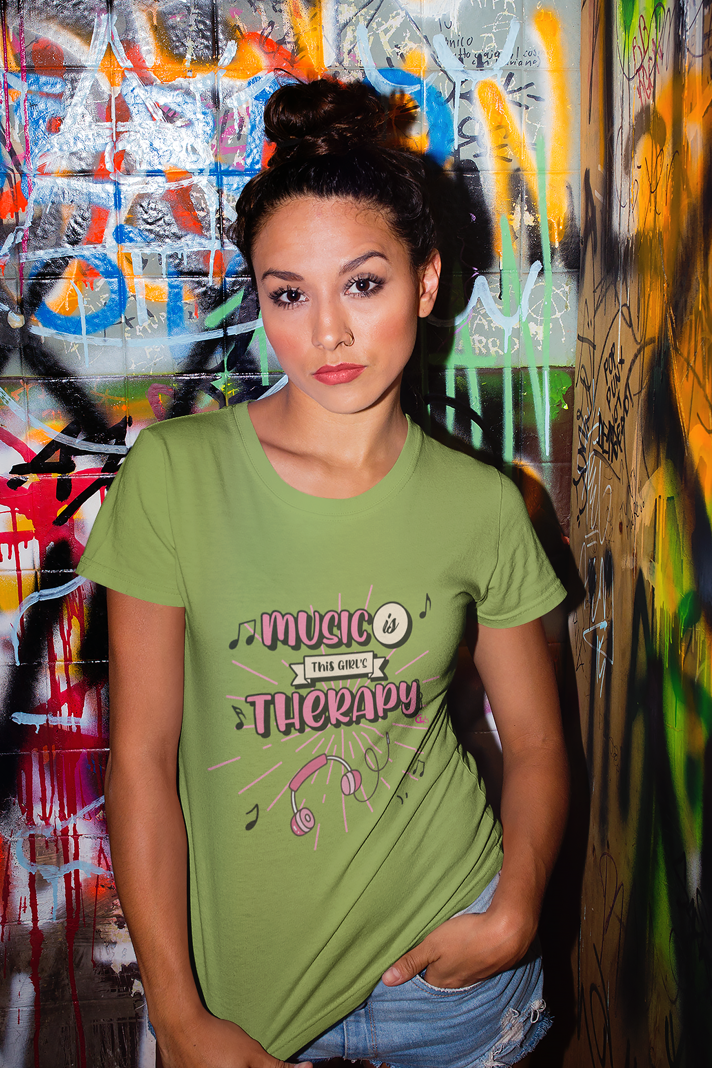 Music Is This Girl's Therapy Tee