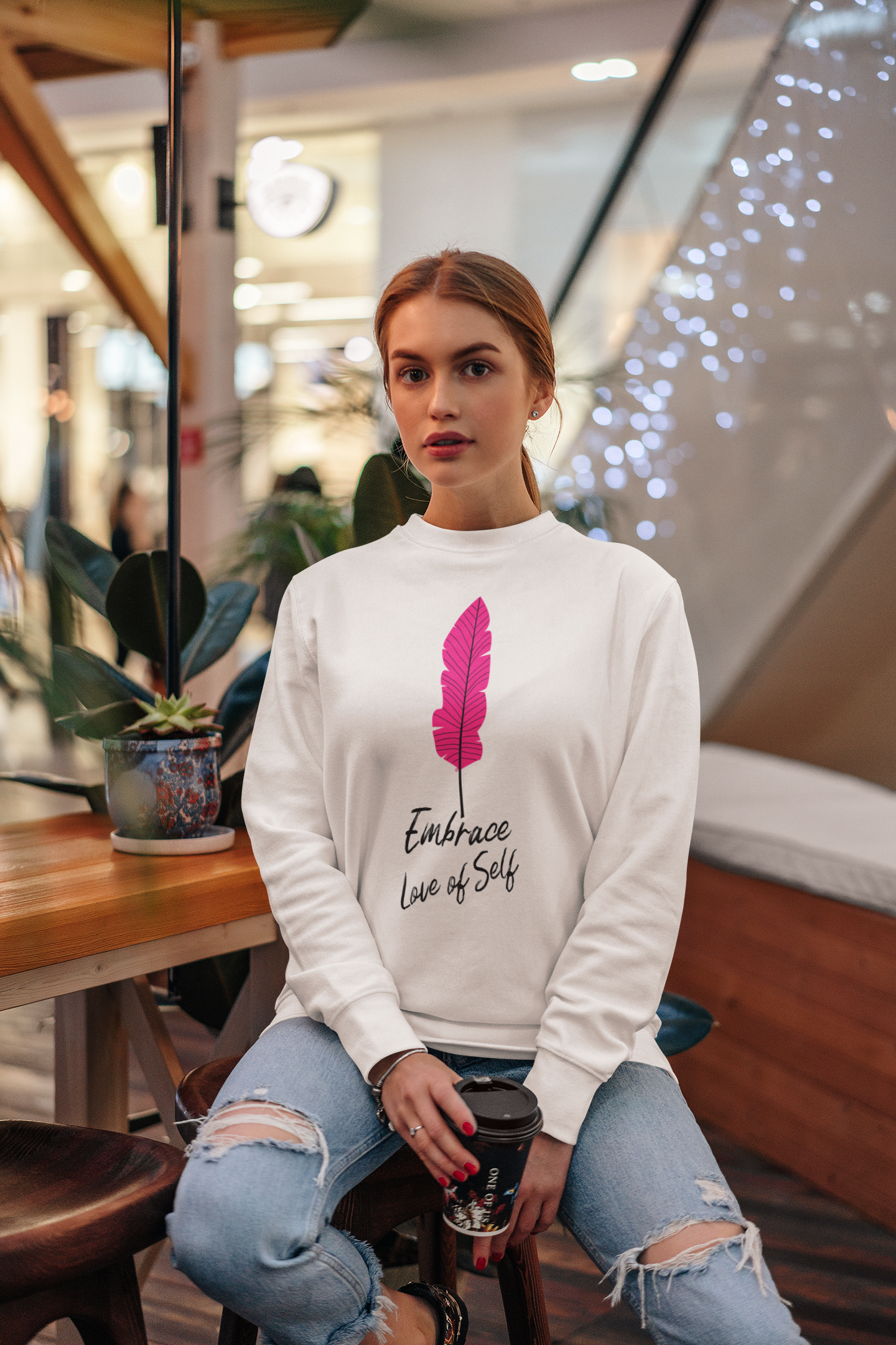 Feather Embrace Love Of Self Sweatshirt