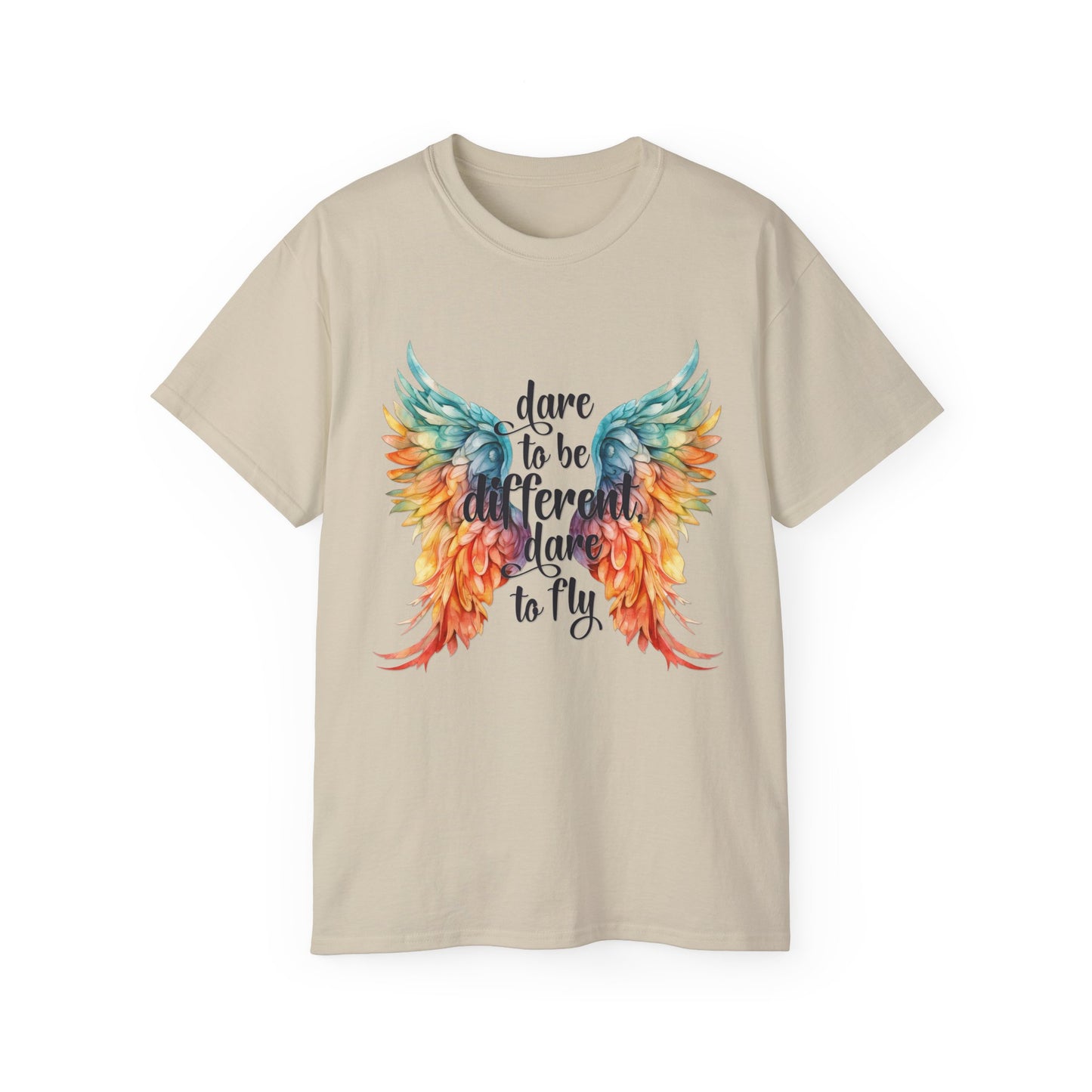 Inspirational Wings Tee - Dare To Be Different Dare To Fly