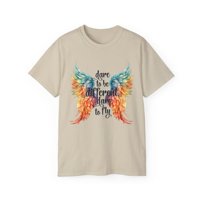 Inspirational Wings Tee - Dare To Be Different Dare To Fly