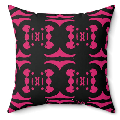 Square Pillow - Cute HG BLGL Homz Design black