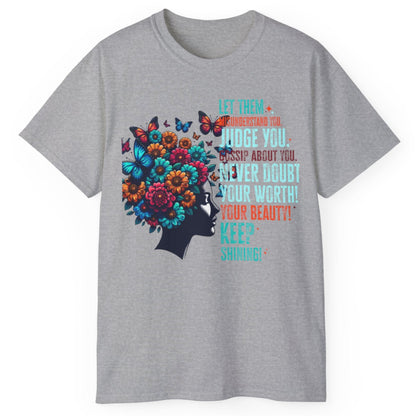 Inspirational Floral Graphic Tee - "Let Your Beauty Shine!"