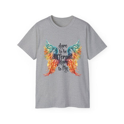 Inspirational Wings Tee - Dare To Be Different Dare To Fly