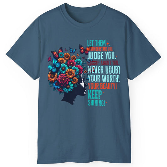 Inspirational Floral Graphic Tee - "Let Your Beauty Shine!"