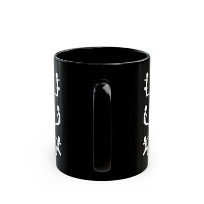 Woke Workout Inspiration Black Mug - 11oz & 15oz - Motivational Workout Design for Gym Lovers