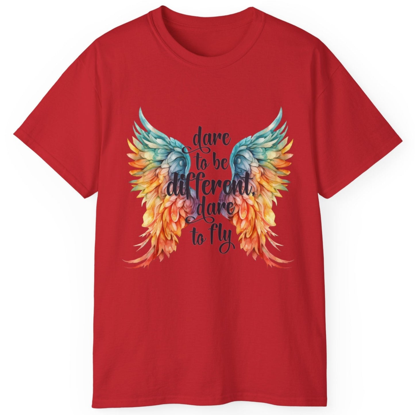 Inspirational Wings Tee - Dare To Be Different Dare To Fly