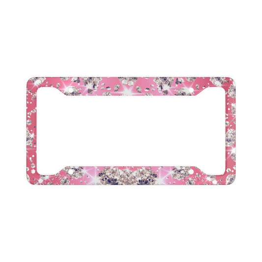 Sparkling Pink License Plate Frame for Glamorous Style