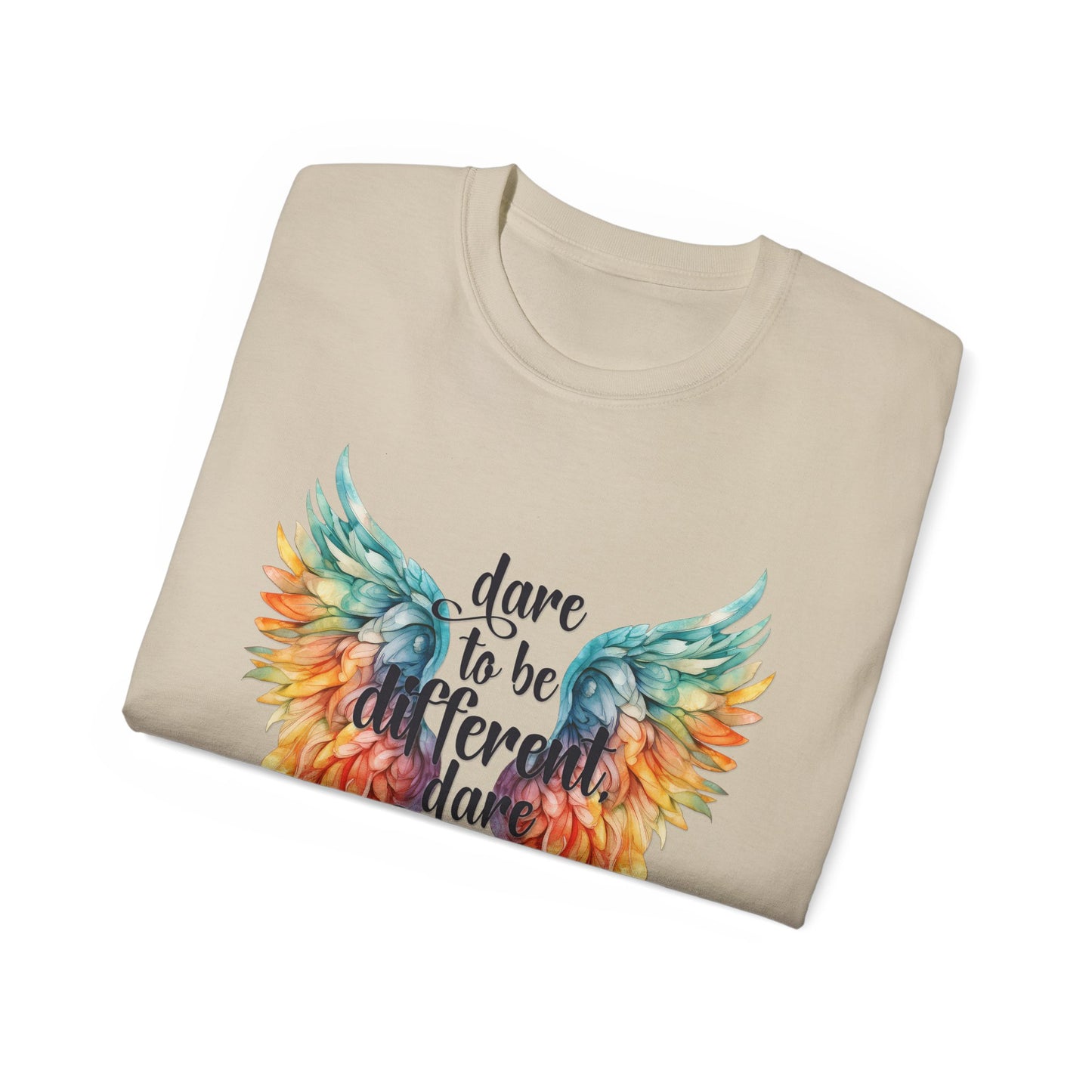 Inspirational Wings Tee - Dare To Be Different Dare To Fly