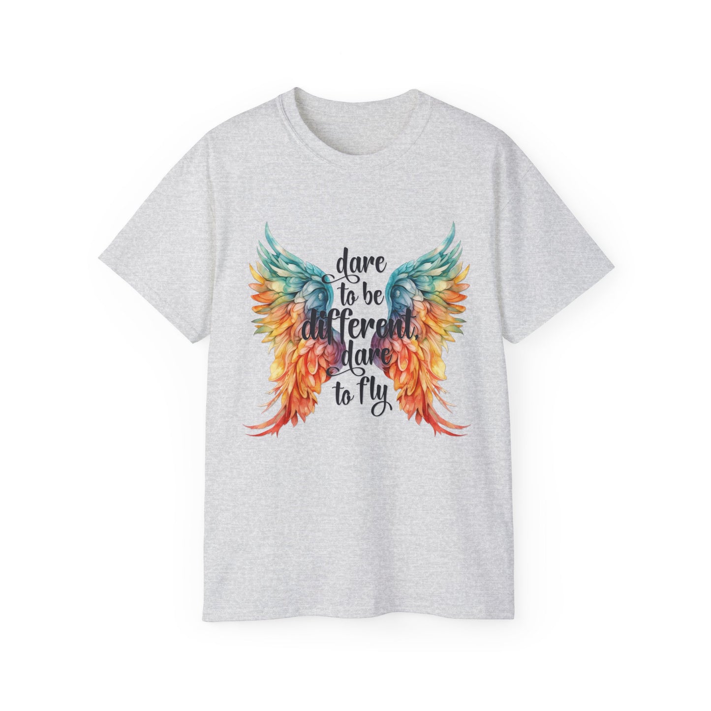 Inspirational Wings Tee - Dare To Be Different Dare To Fly