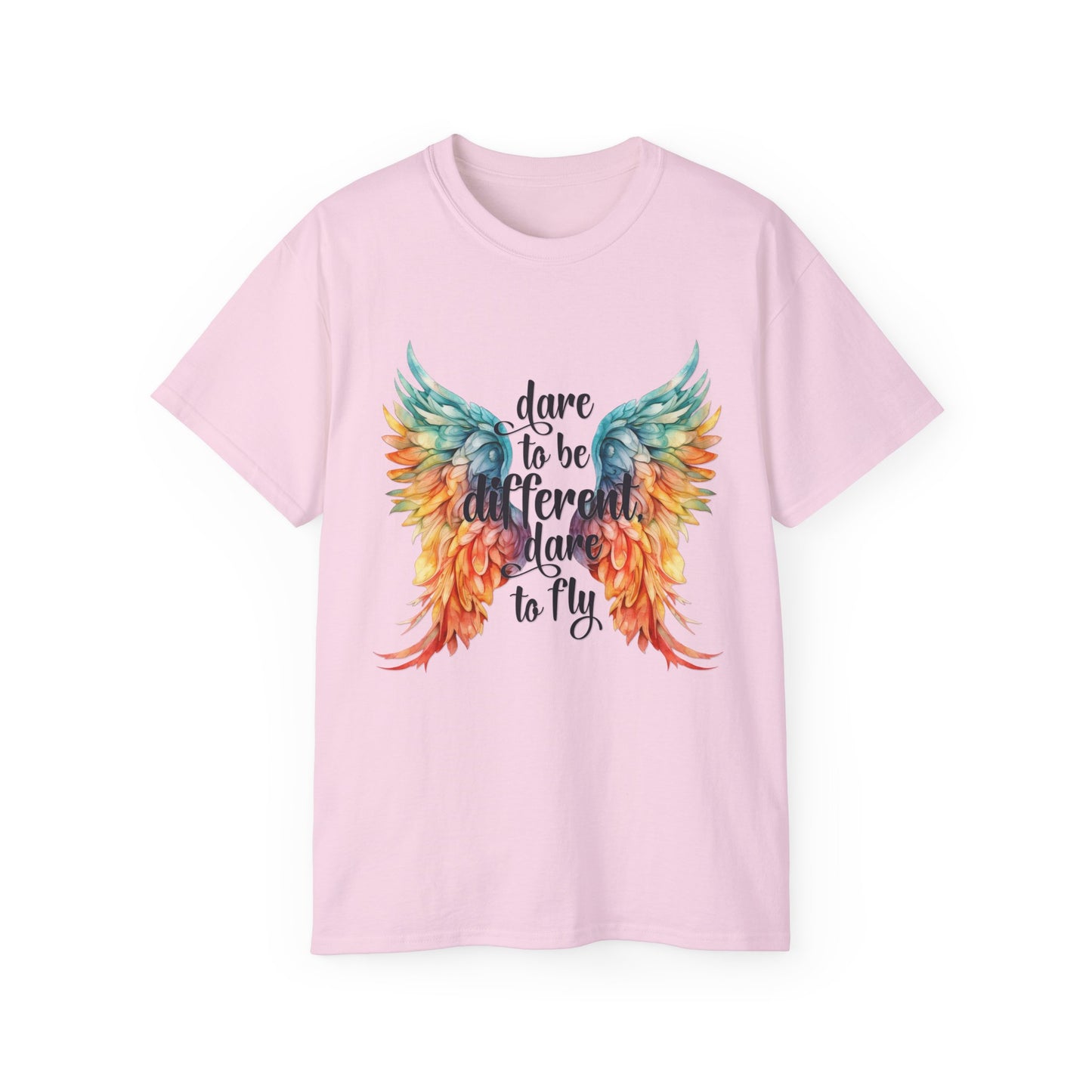 Inspirational Wings Tee - Dare To Be Different Dare To Fly