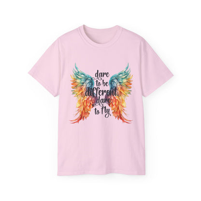 Inspirational Wings Tee - Dare To Be Different Dare To Fly