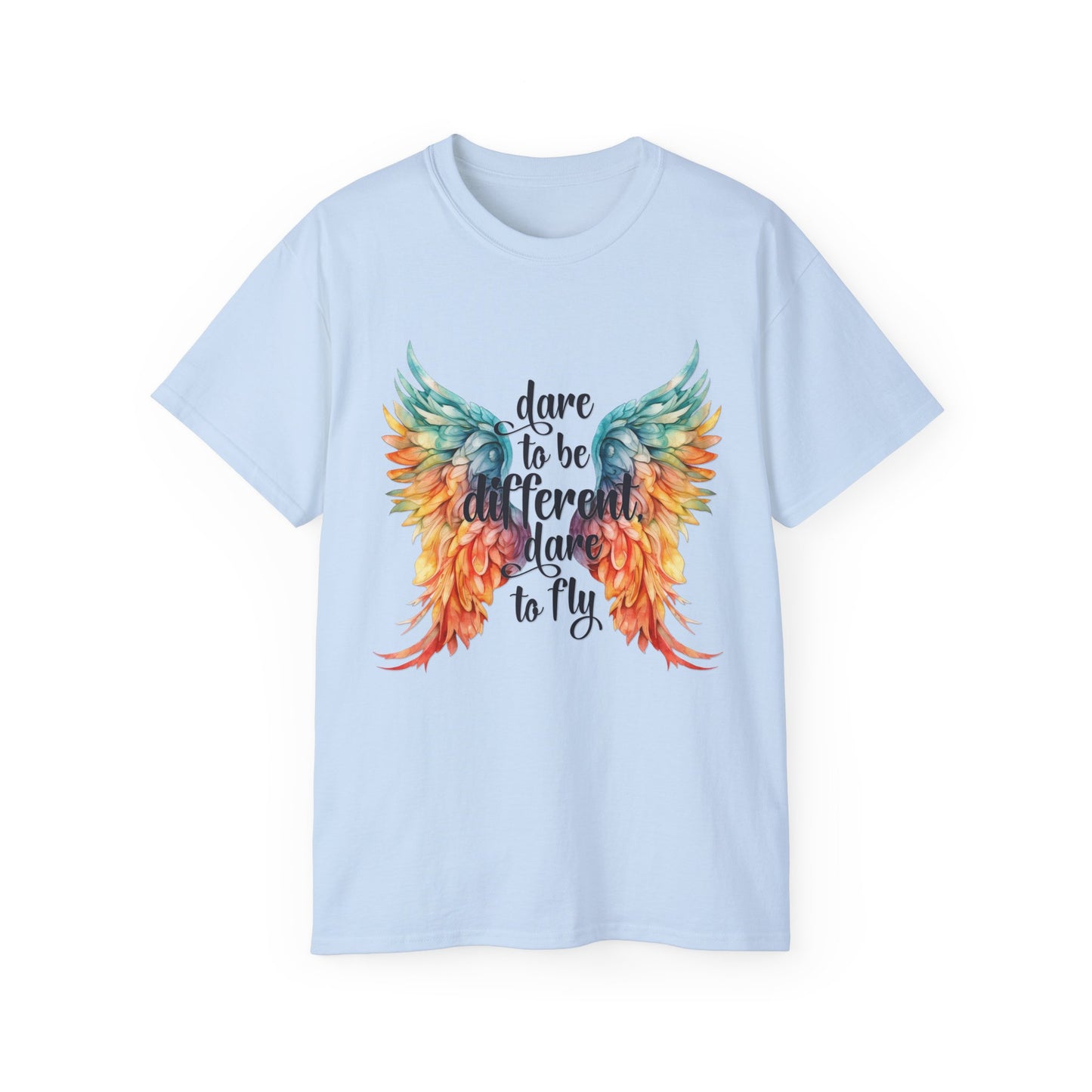 Inspirational Wings Tee - Dare To Be Different Dare To Fly