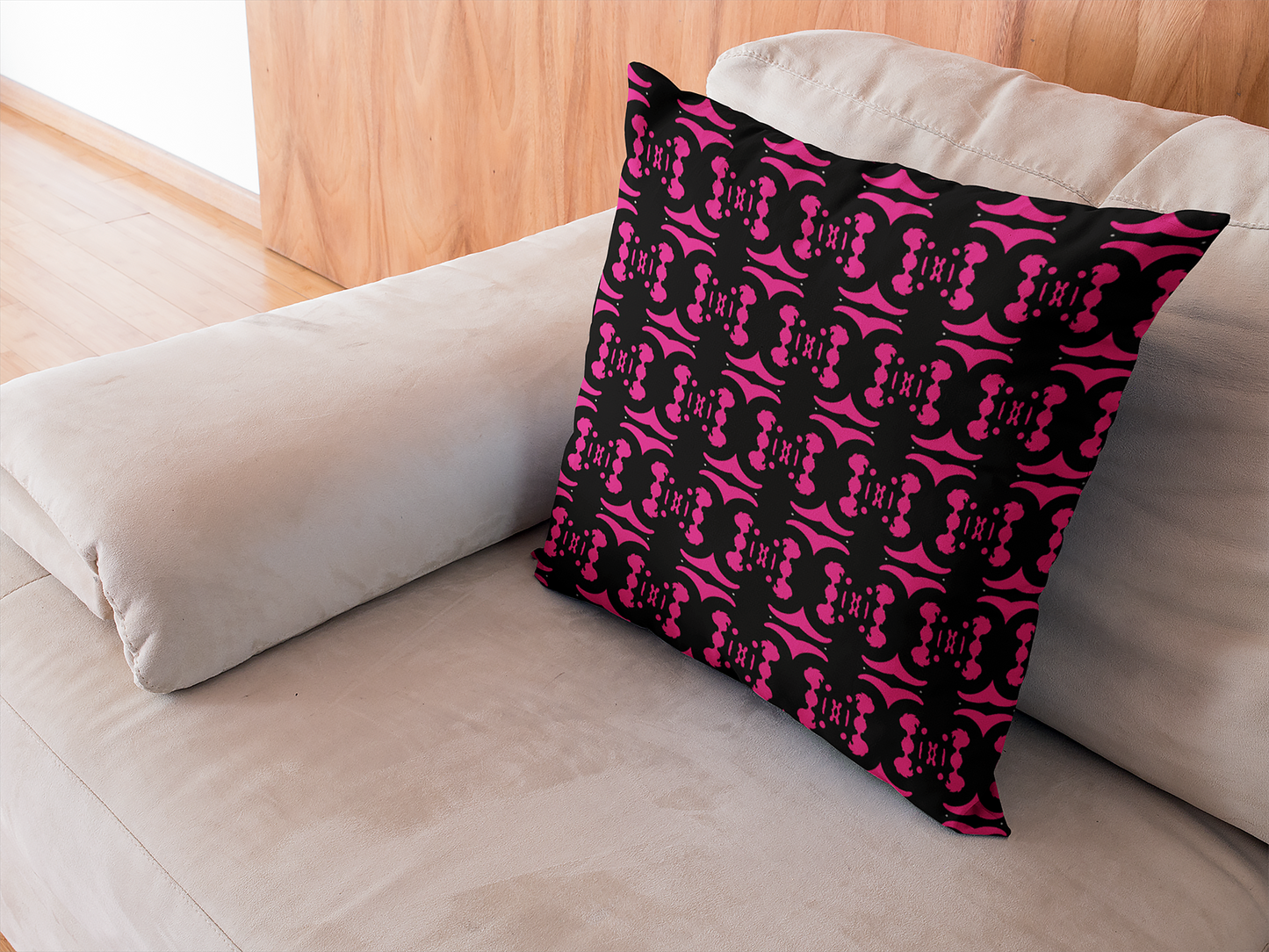 Square Pillow - Cute HG BLGL Homz Design black